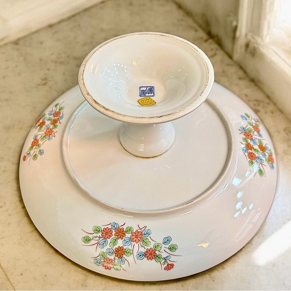 Vintage Japanese Kozan Kiln Porcelain Imari Pedestal Cake Plate Stand, 10” - Picture 7 of 11